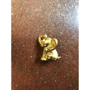 Tiny Gold Elephant Brooch